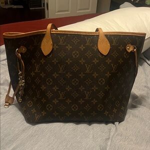 Louis Vuitton Monogram Neverfull Tote in Brown and Tan